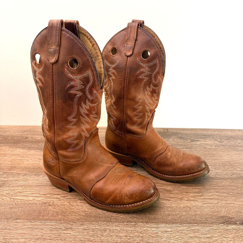 Double H DH5159 ICE Buckaroo Cowboy Boots Womens 9M Brown Leather Made USA
